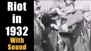 1932 Riot With Sound - Police Fighting Communists in Chicago, Illinois