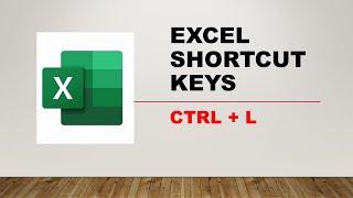 Microsoft Excel Shortcut Keys In 1 Minute | Ctrl+L