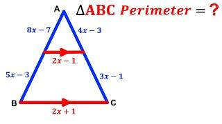 Can you find the Perimeter of the Triangle ABC? | (Proportionality) | #math #maths | #geometry