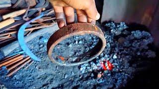 BEARING KNIFE MAKING - FORGING A SUPER SHARP MACHETE KNIFE FROM OLD BEARING