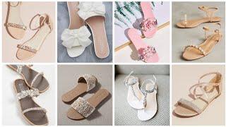 Latest Flat Sandals Eid Collection 2023 for Girls - Stylish Flats Shoes Design