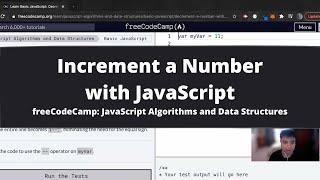 Increment a Number with JavaScript (Basic JavaScript) freeCodeCamp tutorial