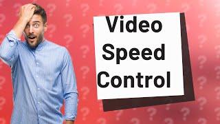 How do I use video speed controller extension?