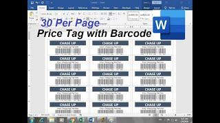 how to create Price Tag with Barcode Print Label in MS word