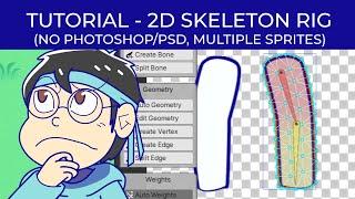 Unity 2020 Skeleton Rig #Tutorial #Shorts - No Photoshop, Multiple Sprites