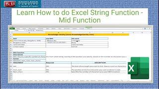 How to do Excel String Function - Mid Function