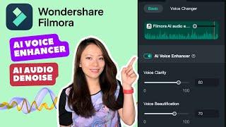 How to remove background noise from video in Filmora | AI audio denoise