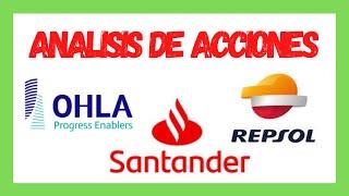 Análisis Técnico de acciones: Banco Santander, Repsol y OHLA