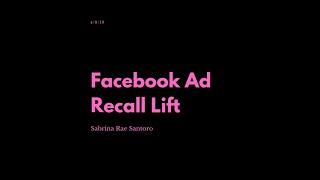 Facebook Ad Recall Lift