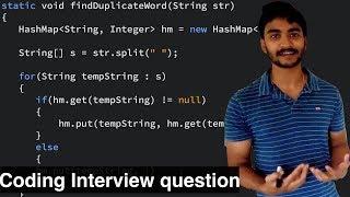 Java coding interview questions || Print duplicate occurrences of string in java