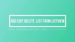 add edit delete list from listview using c#.net