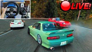 LIVE Assetto Corsa Full Happogahara Touge Drifting With Traffic  | Logitech G27 + Wheel Cam