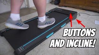 Walking pad with remote control, built-in buttons, and incline! Perfect home office treadmill.