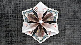 Origami BLUME Geldgeschenk GELD FALTEN | Geschenk | Money FLOWER | Tutorial by Euro Origami