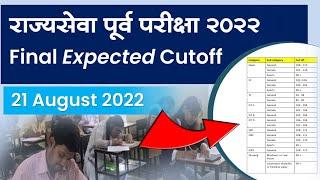 state service preliminary exam 2022 expected cut off |mpsc state service exam 2022 cut off Rajyaseva