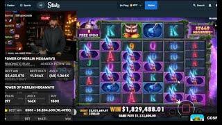 ROSHTEIN $5.2M BIG WIN in 1 SPIN on MERLIN MEGAWAYS!