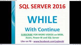 While loop with continue in SQL