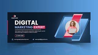 How To Design Digital Marketing Facebook Cover || Photoshop Tutorial