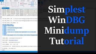 Simplest Windbg minidump tutorial