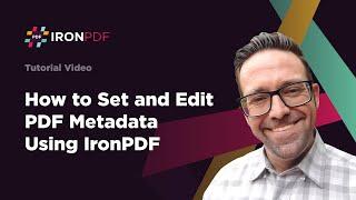 How to Set and Edit PDF Metadata in C# | IronPDF