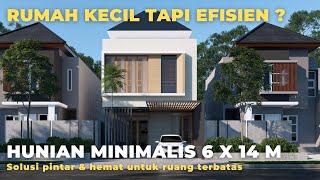 HUNIAN KECIL 6X14 M TAPI LAYOUT EFISIEN ?| SOLUSI PINTAR UNTUK RUANG TERBATAS | JASA ARSITEK ONLINE