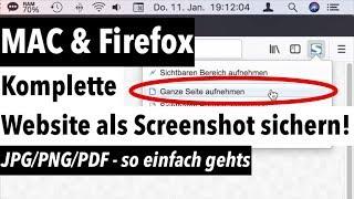 Mac & Firefox: Ganze Website als Screenshot sichern - so gehts