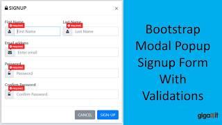 Bootstrap Modal Popup Signup Form With Validations