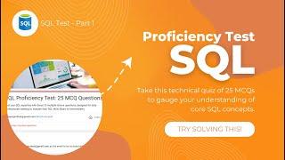 SQL Practice Quiz || Solve this 25 MCQ Questions || Basic to Intermediate Level Questions