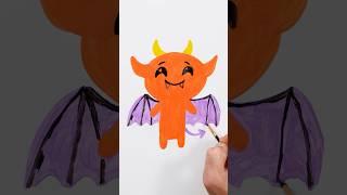 Halloween Little Demon Painting! Art for Kids  #shorts #painting #art #halloween