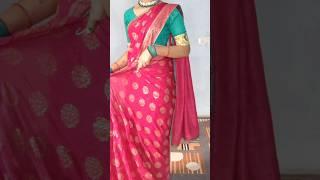 Cotton saree draping with perfect pleats for beginners #saree #fashion #trending