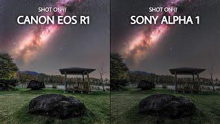 Canon EOS R1 VS Sony Alpha 1 | Night Mode Camera Test