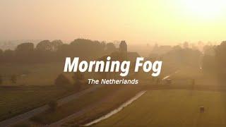 Beautiful Foggy Morning By Drone | 4K Relaxing Morning Fog