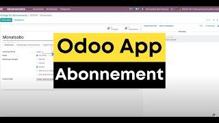 Odoo App Abonnement - Odoo Tutorial in Deutsch