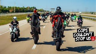 HUNDREDS OF SUPERBIKES SHUT DOWN FLORIDA HIGHWAYS | MIAMI MADNESS