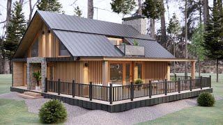 33' x 36' (10x 11m) Cozy Cabin Retreat | Most Beautiful House Design With Floor Plan.