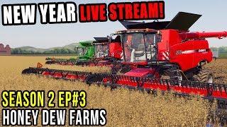 HAPPY NEW YEAR!!! | HARVESTING 300 ACRES | MULTIPLAYER LIVESTREAM! | FS19