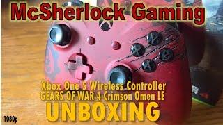 Xbox One S Wireless Controller - Gears of War 4 Crimson Omen LE