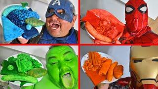 Blue Food VS Red Food VS Green Food VS Orange Food