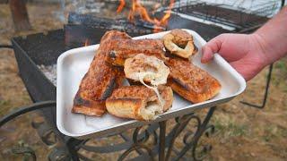 Гриль-Сэндвич на мангале. Быстрый завтрак на углях.