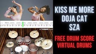 Doja Cat ft. SZA - Kiss Me More (Drum Transcription Sheet Music Score, Virtual Drums)