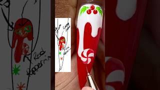 My husband drew my Christmas nails!  #softgel