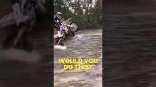 Enduro: crazy jump into a river. subscribe & comment for more #shorts #dirtbike #enduro