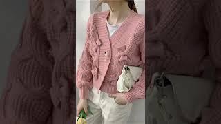 Cute Korean Cardigan outfit #fashion #shorts #winter #outfit #sweater