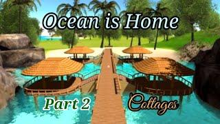 Ocean Is Home Survival | Making Cottages At Waterfalls