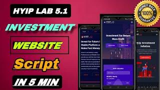 Setup Your investment Website ll Hyip Lab script