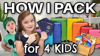 Packing for 4 KIDS (Carry-On ONLY) SNACKS & ACTIVITIES + mystery location *REVEALED*