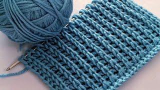 Tunisian Crochet ️ Knit Stitch look-a-like 🪢 Simple Pattern