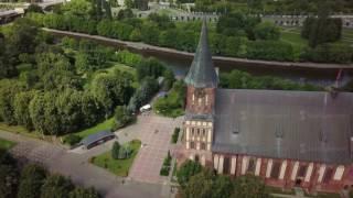 Aerial cityscape of Kant Island in Kaliningrad, Russia