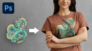 The Most Realistic Way to Place Design on T-Shirt! - Photoshop Tutorial