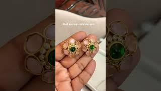 Earring studs earrings gold designs #studs #earrings #gold #earringsdesign #peach #indowestern